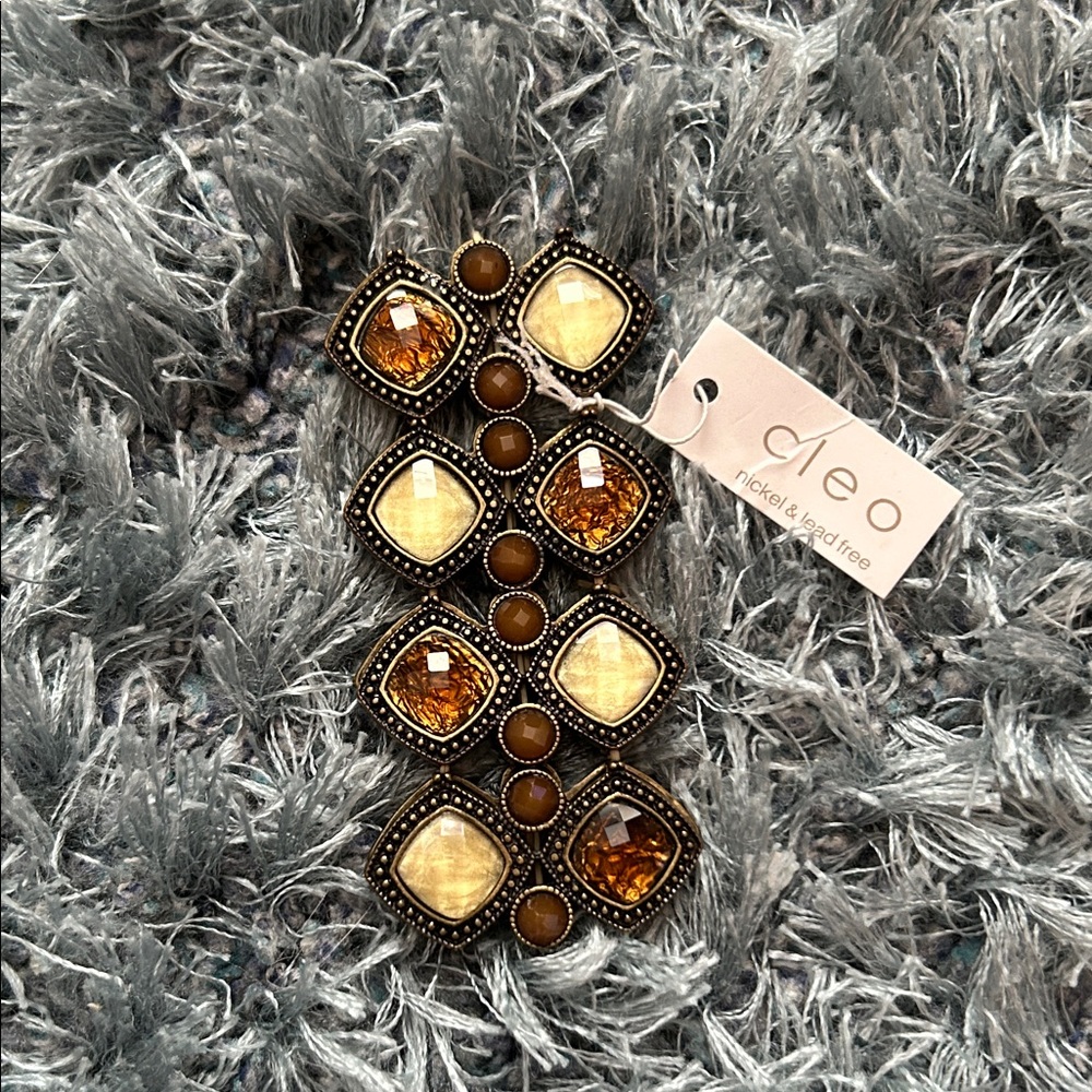 Cleo Gold and Brown Jewelled Bracelet